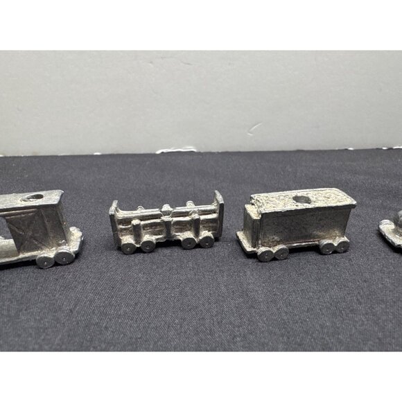 Vintage Metzke 1984 Pewter Miniature Train Set 6-Piece Decorative Collectible Bi - Picture 3 of 10